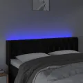 Tête de lit à LED Noir 163x16x78/88 cm Velours