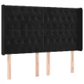 cadre de lit matelas et LED Noir 160x200 cm Velours