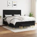 cadre de lit avec matelas Noir 160x200 cm Tissu
