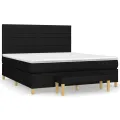 cadre de lit avec matelas Noir 160x200 cm Tissu