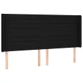 Tête de lit à LED Noir 163x16x118/128 cm Tissu