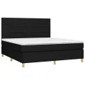 cadre de lit et matelas et LED Noir 160x200 cm Tissu