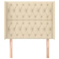 Tête de lit avec oreilles Crème 103x16x118/128 cm Tissu