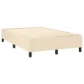 cadre de lit avec matelas Crème 120x200 cm Tissu
