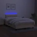 cadre de lit avec matelas LED Crème 120x200 cm Tissu