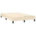 cadre de lit avec matelas LED Crème 120x200 cm Tissu