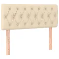 cadre de lit avec matelas LED Crème 120x200 cm Tissu