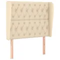 Tête de lit avec oreilles Crème 103x23x118/128 cm Tissu