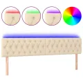 Tête de lit à LED Crème 200x7x78/88 cm Tissu