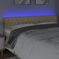 Tête de lit à LED Crème 200x7x78/88 cm Tissu
