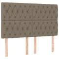 cadre de lit et matelas et LED Taupe 140x200cm Tissu