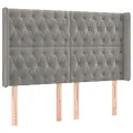 Tête de lit avec oreilles Gris clair 147x16x118/128 cm Velours