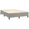 cadre de lit et matelas Gris clair 140x190cm Velours