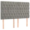 cadre de lit et matelas Gris clair 140x190cm Velours