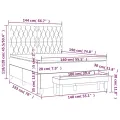 cadre de lit et matelas Gris clair 140x190cm Velours