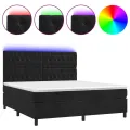 cadre de lit matelas et LED Noir 160x200 cm Velours