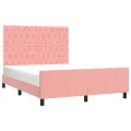 Cadre de lit avec tête de lit Rose 140x190 cm Velours