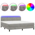 cadre de lit avec matelas LED Gris clair 180x200 cm