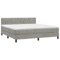 cadre de lit avec matelas LED Gris clair 180x200 cm
