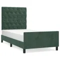 Cadre de lit avec tête de lit Vert foncé 80x200 cm Velours