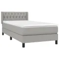 cadre de lit avec matelas Gris clair 100x200cm Tissu