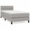 cadre de lit avec matelas Gris clair 100x200cm Tissu