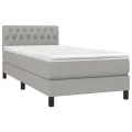cadre de lit avec matelas Gris clair 100x200cm Tissu