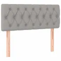 cadre de lit avec matelas Gris clair 100x200cm Tissu