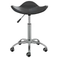 Chaise pivotante de salle à manger Noir Similicuir