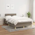 cadre de lit avec matelas Taupe 120x200 cm Tissu