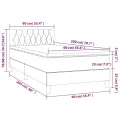 cadre de lit avec matelas Bleu 90x200 cm Tissu