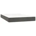 cadre de lit et matelas Gris foncé 120x200cm Velours