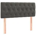 cadre de lit et matelas Gris foncé 120x200cm Velours