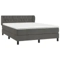 cadre de lit et matelas Gris foncé 140x190cm Velours