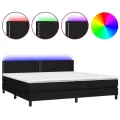 cadre de lit et matelas et LED Noir 200x200 cm Tissu