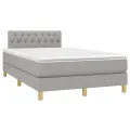 cadre de lit matelas LED Gris clair 120x200 cm Tissu