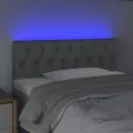 Tête de lit à LED Gris clair 100x7x78/88 cm Tissu