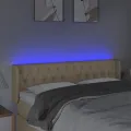 Tête de lit à LED Crème 163x16x78/88 cm Tissu