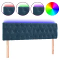 Tête de lit à LED Bleu foncé 144x7x78/88 cm Velours