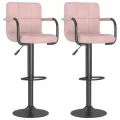 Tabourets de bar lot de 2 rose velours