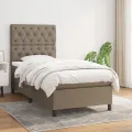 cadre de lit avec matelas Taupe 80x200 cm Tissu