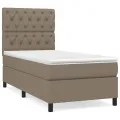cadre de lit avec matelas Taupe 80x200 cm Tissu