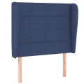 cadre de lit avec matelas Bleu 90x190 cm Tissu