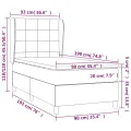 cadre de lit avec matelas Bleu 90x190 cm Tissu