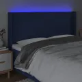 Tête de lit à LED Bleu 163x16x118/128 cm Tissu