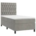 cadre de lit et matelas Gris clair 80x200 cm Velours