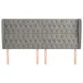 Tête de lit avec oreilles Gris clair 183x23x118/128 cm Velours