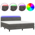 cadre de lit avec matelas LED Gris foncé 180x200 cm