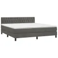 cadre de lit avec matelas LED Gris foncé 180x200 cm