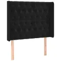 cadre de lit matelas et LED Noir 90x200 cm Velours
